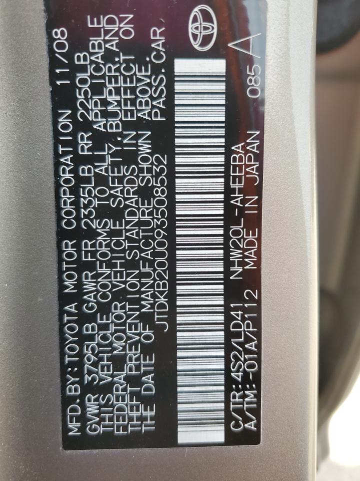 JTDKB20U093508532 2009 Toyota Prius