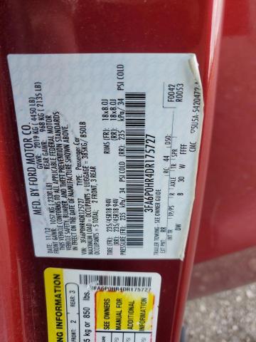 VIN 3FA6P0HR4DR175727 2013 Ford Fusion, SE no.12