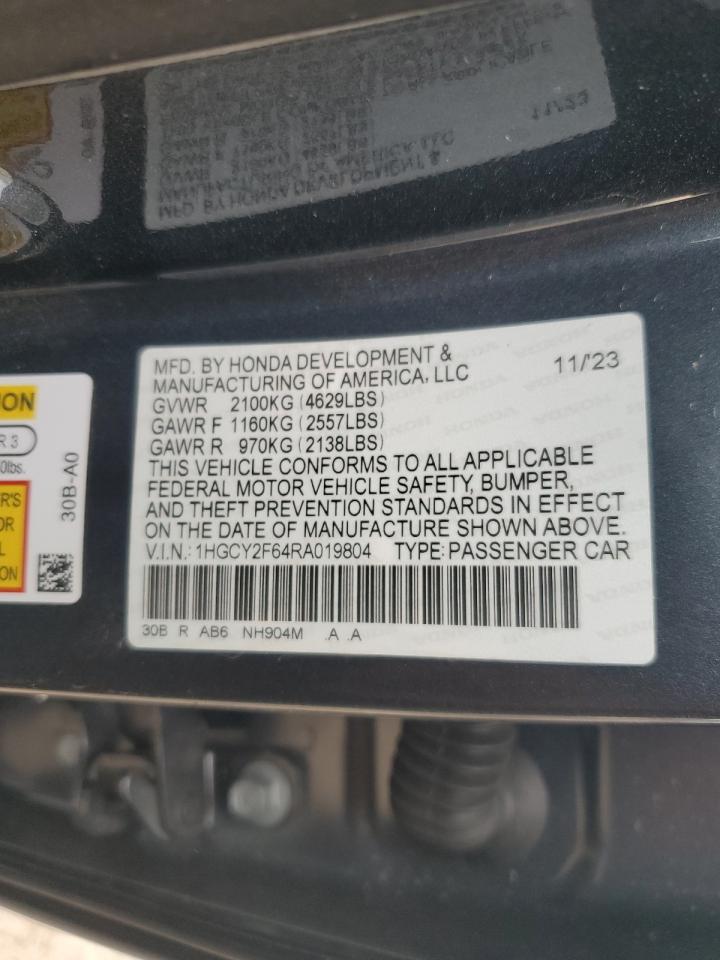 1HGCY2F64RA019804 2024 Honda Accord Hybrid Exl