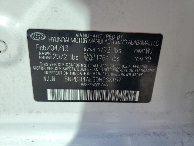 2013 Hyundai Elantra Gls VIN: 5NPDH4AE6DH288157 Lot: 56345284