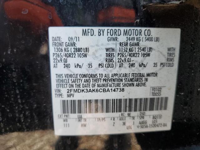 2FMDK3AK6CBA14738 2012 Ford Edge Sport