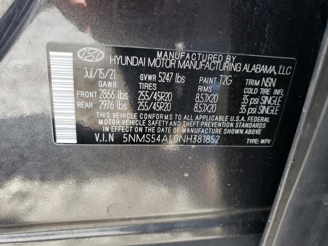 2022 Hyundai Santa Fe Calligraphy VIN: 5NMS54AL0NH381852 Lot: 53951614