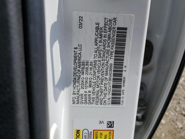 2022 Honda Accord Sport VIN: 1HGCV1F39NA039999 Lot: 54816094