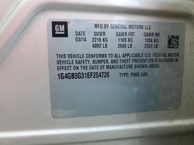 2014 Buick Lacrosse VIN: 1G4GB5G31EF254726 Lot: 55654594