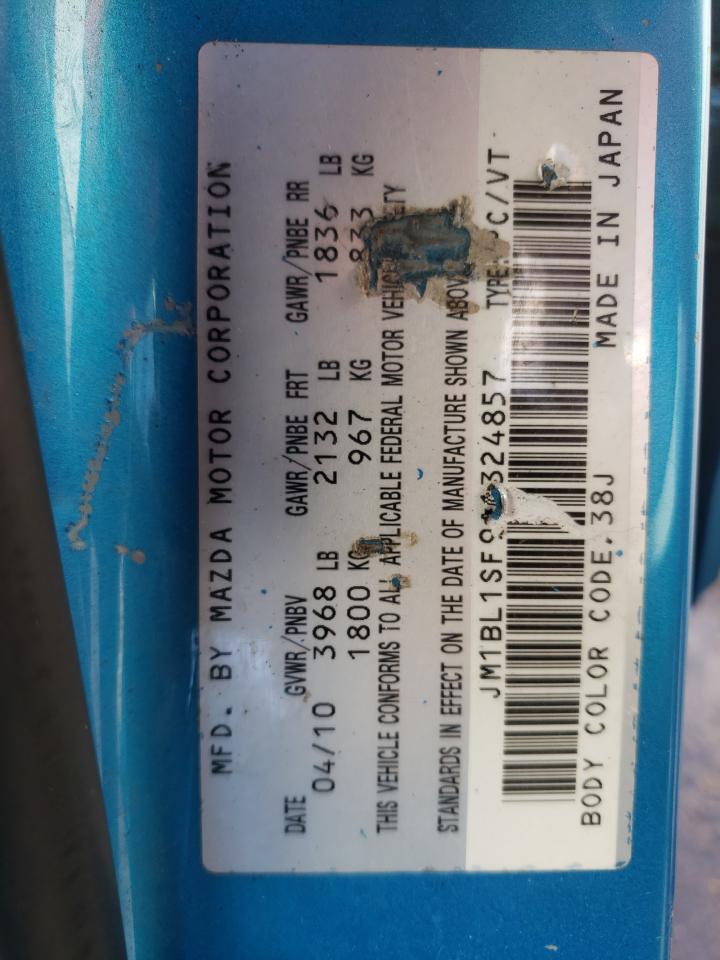 JM1BL1SF9A1324857 2010 Mazda 3 I