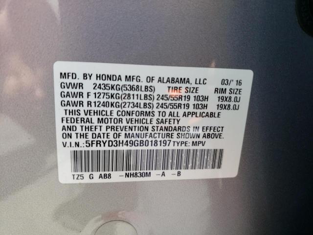 2016 Acura Mdx Technology VIN: 5FRYD3H49GB018197 Lot: 56040794