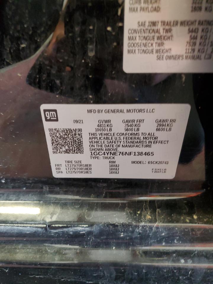 1GC4YNE76NF138465 2022 Chevrolet Silverado K2500 Heavy Duty Lt