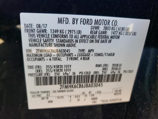 2018 Ford Flex Sel VIN: 2FMHK6C86JBA03045 Lot: 55266524