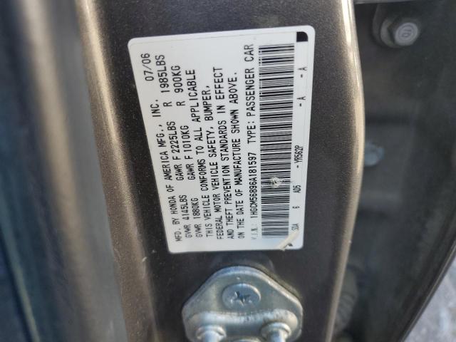 2006 Honda Accord Ex VIN: 1HGCM56896A181597 Lot: 55075114