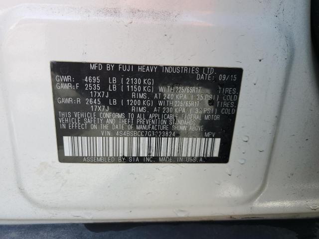 2016 Subaru Outback 2.5I Premium VIN: 4S4BSBCC7G3223824 Lot: 55206344