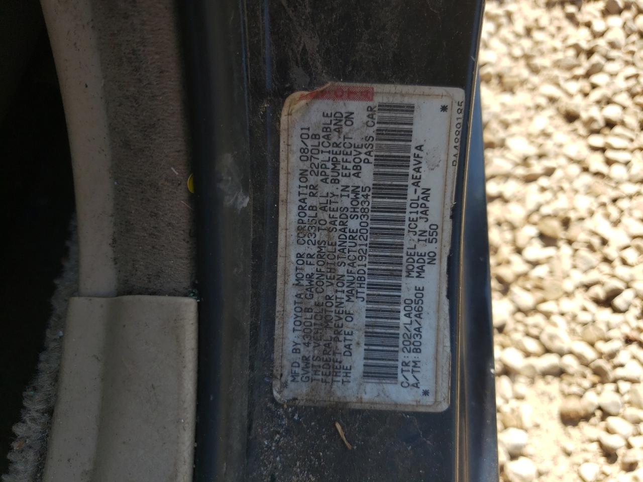 JTHBD192120038345 2002 Lexus Is 300