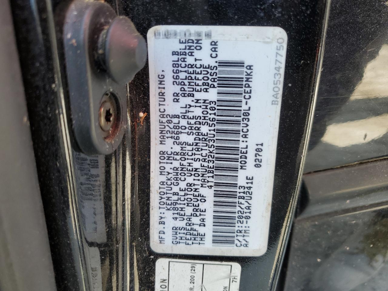 4T1BE32K53U156103 2003 Toyota Camry Le