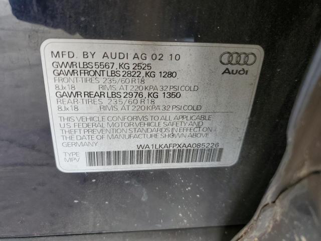 2010 Audi Q5 Premium Plus VIN: WA1LKAFPXAA085226 Lot: 53617714