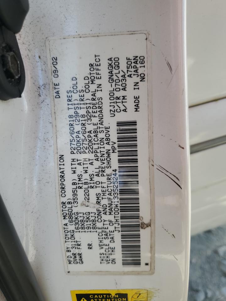 JTJHT00W133525244 2003 Lexus Lx 470