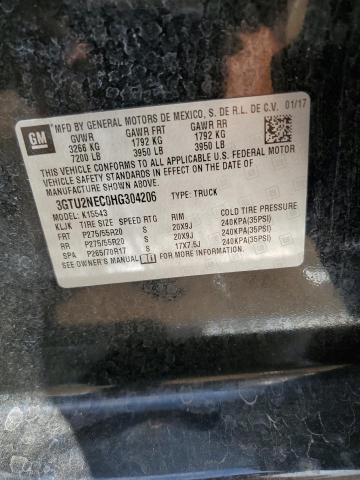 2017 GMC Sierra K1500 Slt VIN: 3GTU2NEC0HG304206 Lot: 54085334