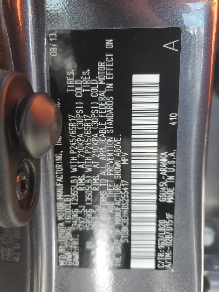 5TDBK3EH4DS255417 2013 Toyota Highlander Base