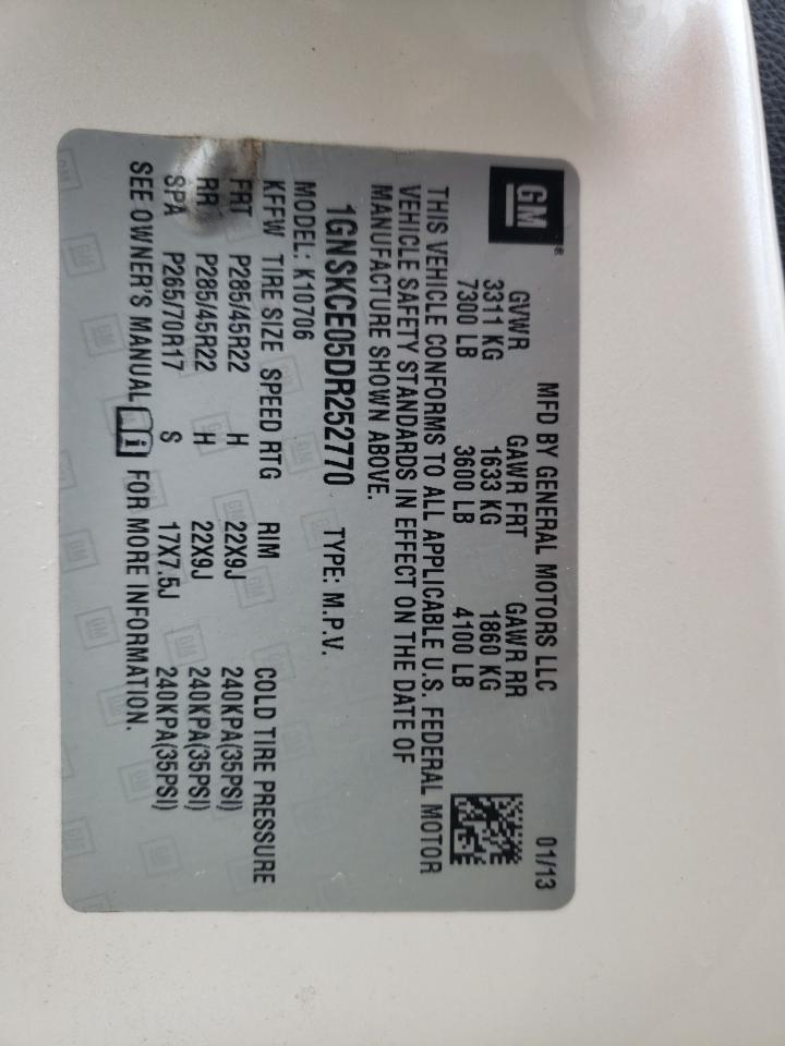 1GNSKCE05DR252770 2013 Chevrolet Tahoe K1500 Ltz