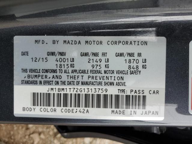 2016 Mazda 3 Sport VIN: JM1BM1T72G1313759 Lot: 54395944