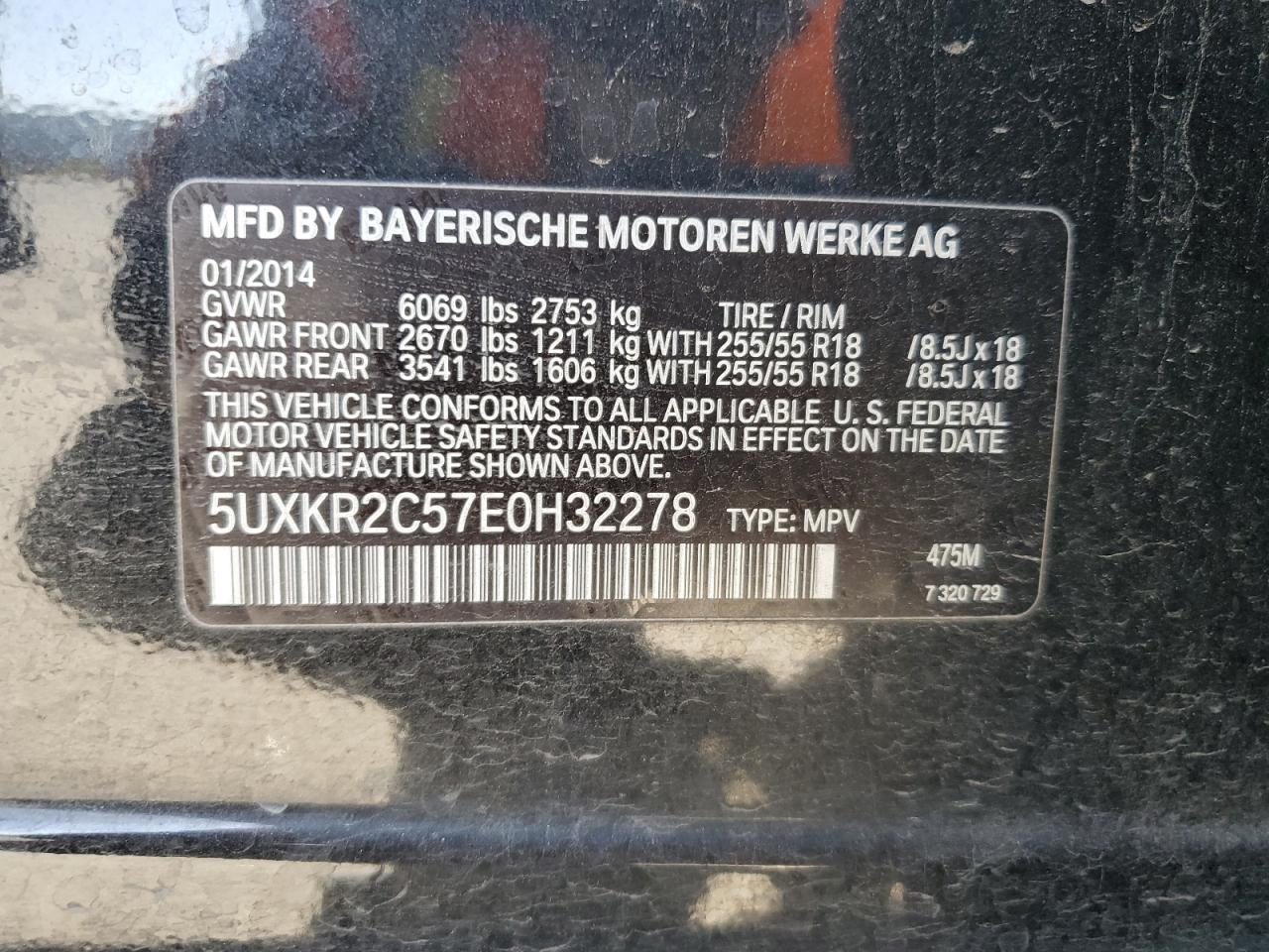 5UXKR2C57E0H32278 2014 BMW X5 Sdrive35I