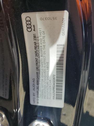 2013 Audi A5 Premium Plus VIN: WAULFAFR5DA022872 Lot: 56865714