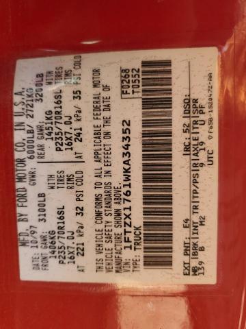 1998 Ford F150 VIN: 1FTZX1761WKA34352 Lot: 55110444