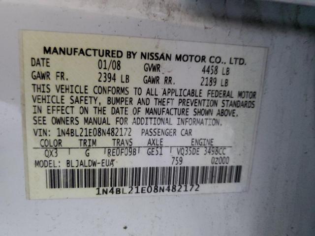 2008 Nissan Altima 3.5Se VIN: 1N4BL21E08N482172 Lot: 56302984