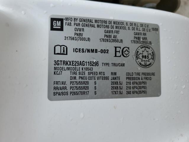 2010 GMC Sierra K1500 Denali VIN: 3GTRKXE29AG116296 Lot: 54564014