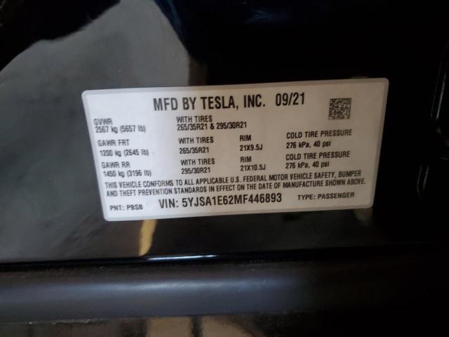 VIN 5YJSA1E62MF446893 2021 Tesla MODEL S no.12