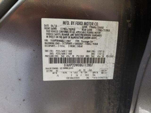 2011 Ford Taurus Se VIN: 1FAHP2DW0BG112807 Lot: 56660144