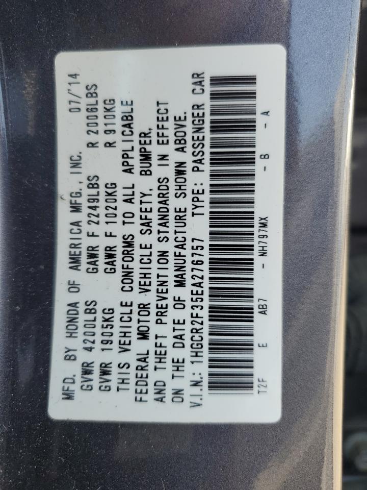 1HGCR2F35EA276757 2014 Honda Accord Lx