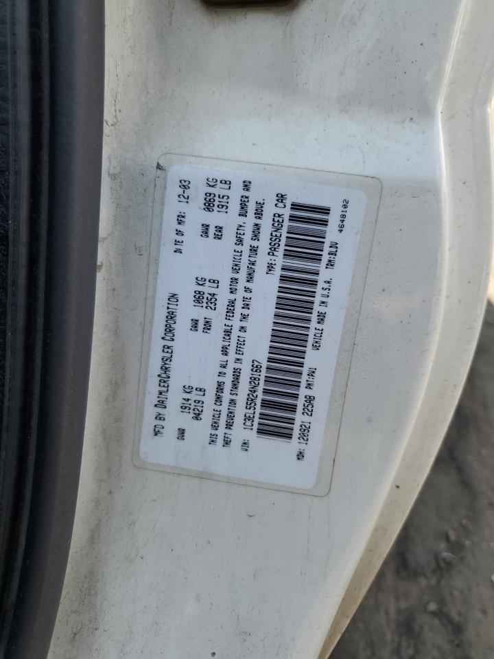 1C3EL55R24N281667 2004 Chrysler Sebring Lxi