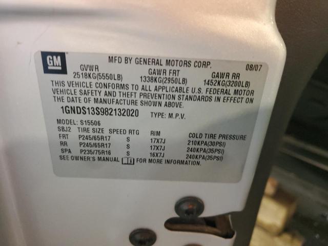 2008 Chevrolet Trailblazer Ls VIN: 1GNDS13S982132020 Lot: 53980934