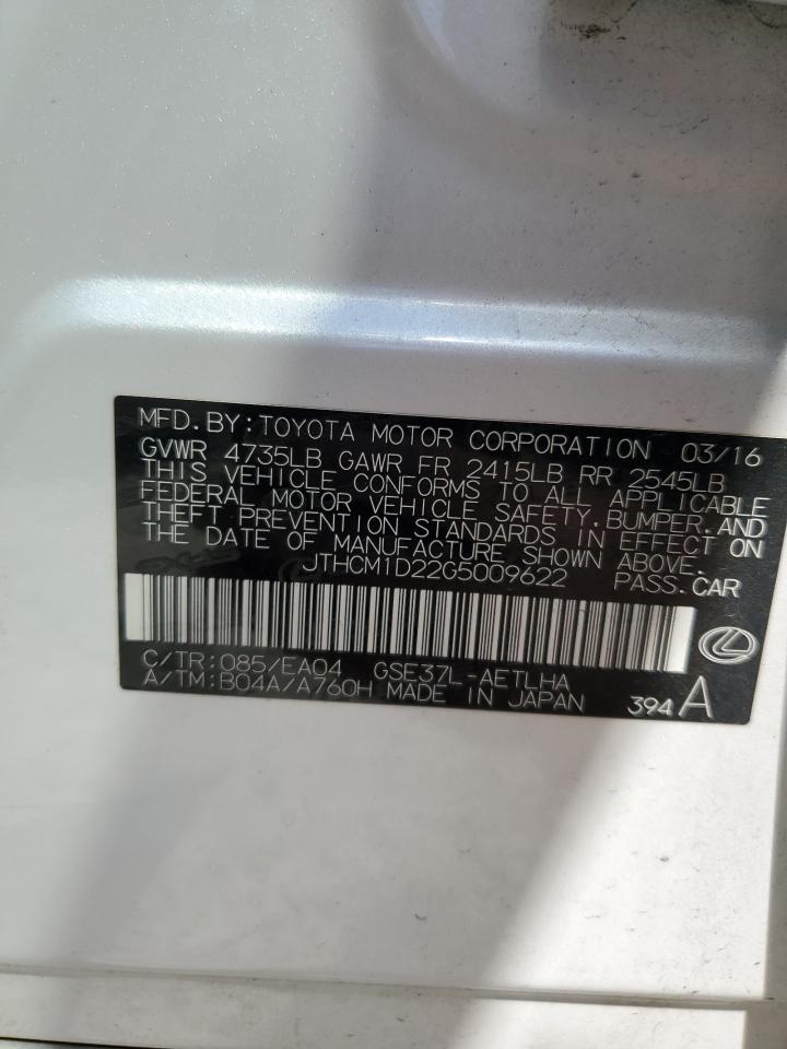 JTHCM1D22G5009622 2016 Lexus Is 300