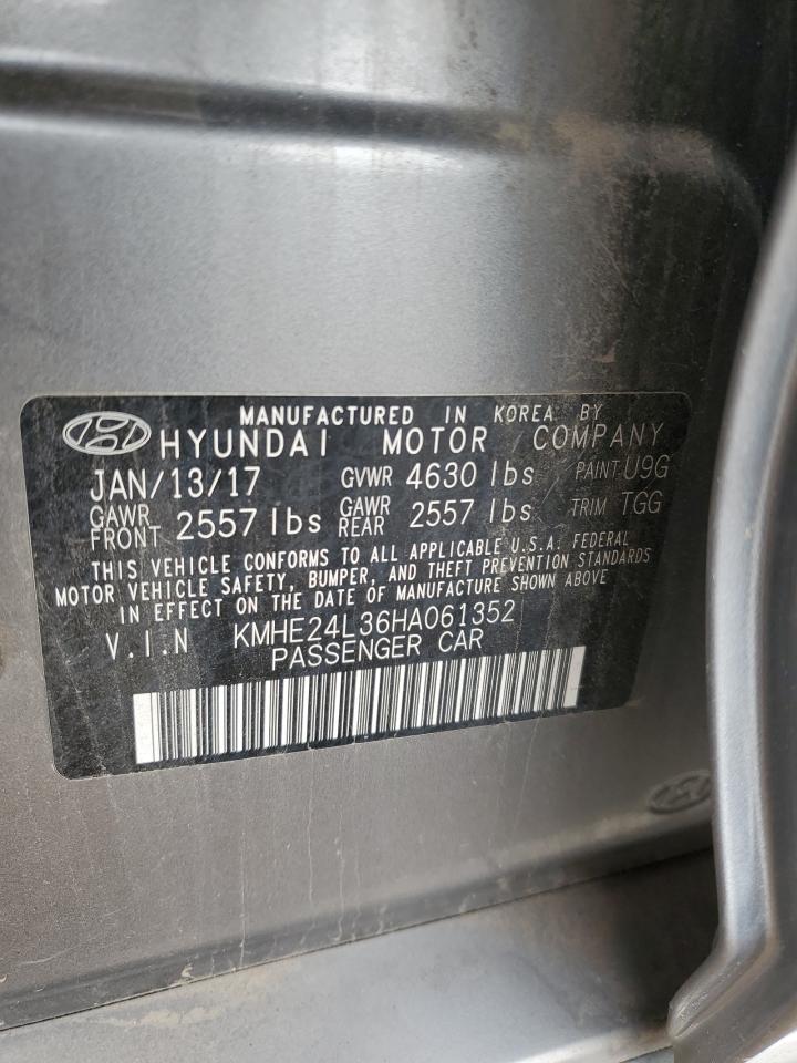 KMHE24L36HA061352 2017 Hyundai Sonata Hybrid