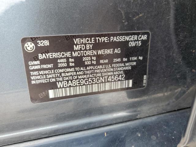 2016 BMW 328 I Sulev VIN: WBA8E9G53GNT45642 Lot: 55858424