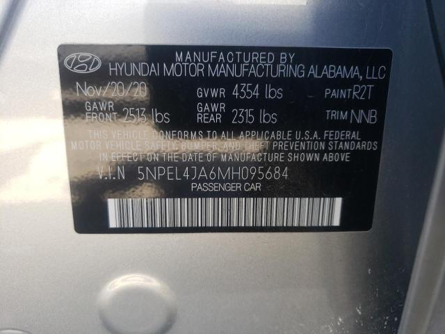 2021 Hyundai Sonata Sel VIN: 5NPEL4JA6MH095684 Lot: 55845424