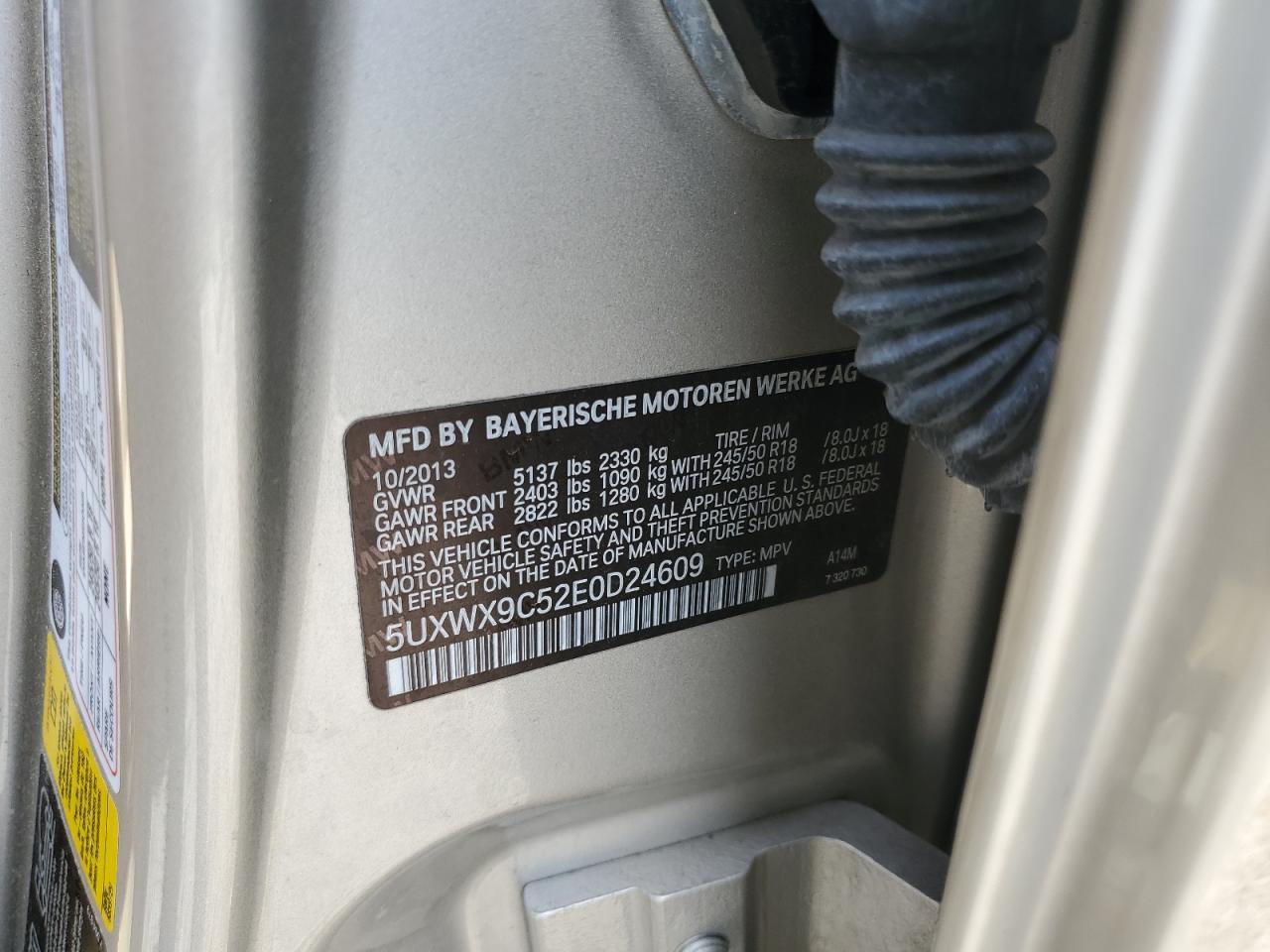 5UXWX9C52E0D24609 2014 BMW X3 xDrive28I