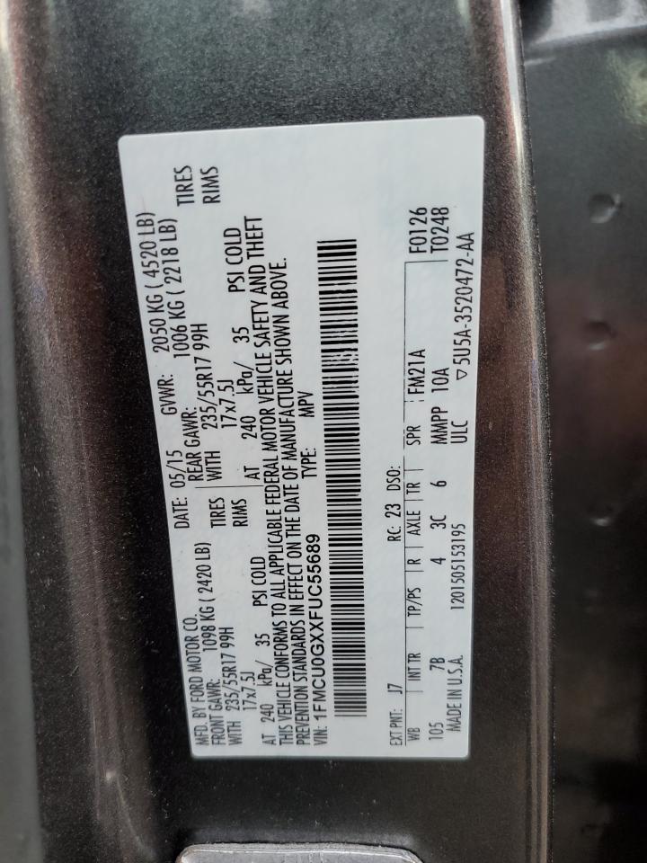 1FMCU0GXXFUC55689 2015 Ford Escape Se