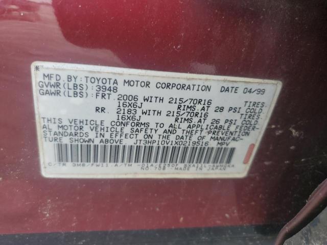 1999 Toyota Rav4 VIN: JT3HP10V1X0219516 Lot: 54122914