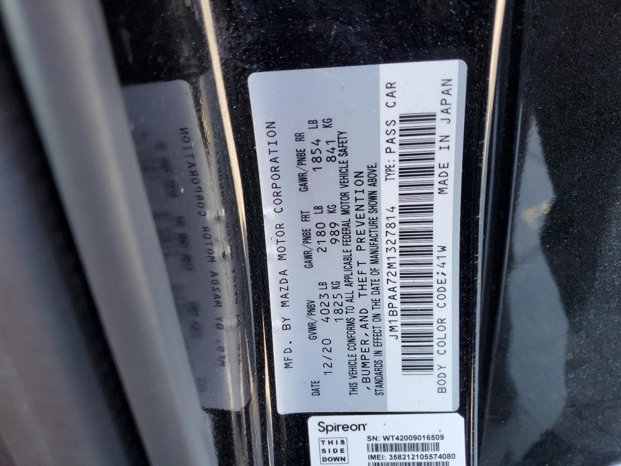 JM1BPAA72M1327814 2021 Mazda 3