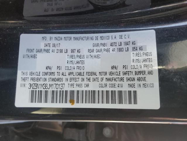 2018 Mazda 3 Grand Touring VIN: 3MZBN1M38JM170137 Lot: 54276464