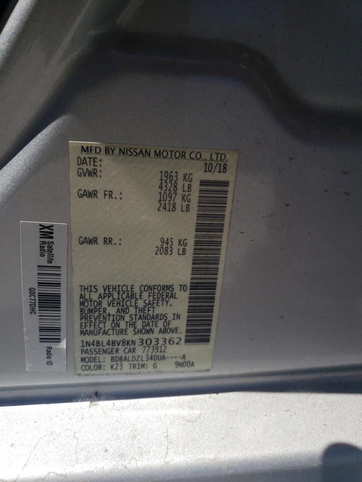 1N4BL4BV8KN303362 2019 Nissan Altima S