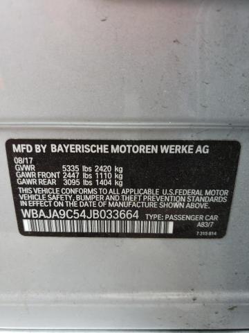 2018 BMW 530E VIN: WBAJA9C54JB033664 Lot: 55150644
