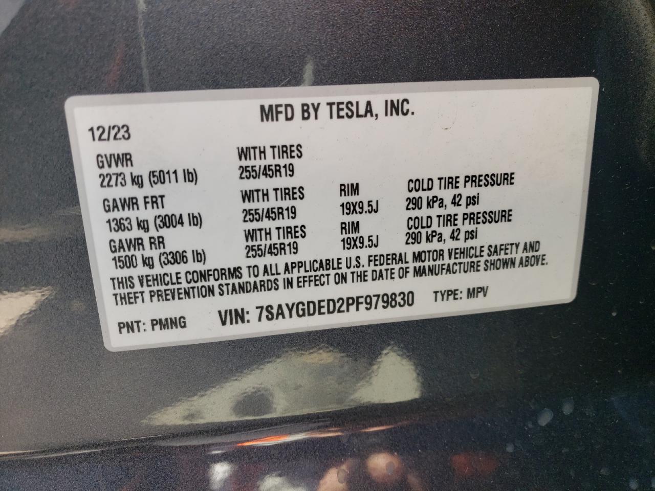 7SAYGDED2PF979830 2023 Tesla Model Y