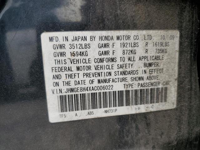 2010 Honda Fit Sport VIN: JHMGE8H4XAC006022 Lot: 56078904