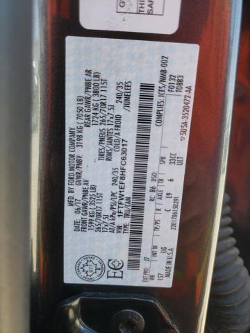 2017 Ford F150 Supercrew VIN: 1FTFW1EF8HFC63017 Lot: 55210374