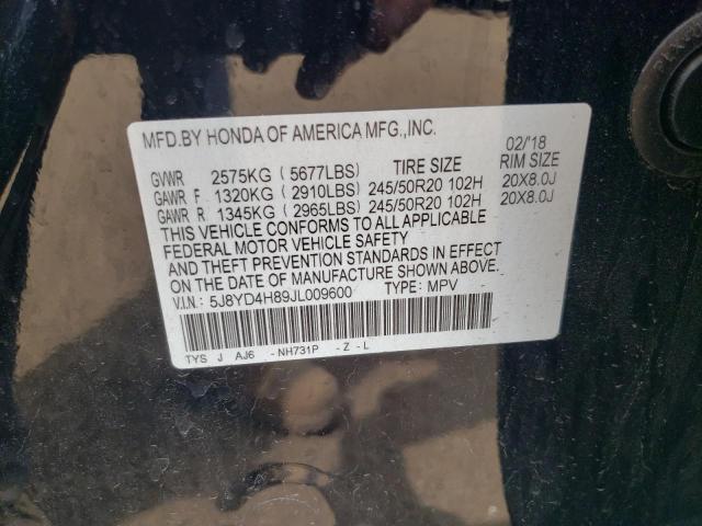 2018 ACURA MDX ADVANC - 5J8YD4H89JL009600