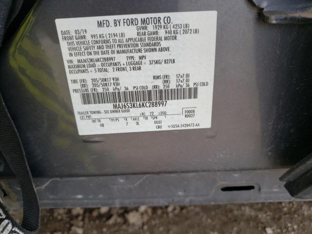 2019 FORD ECOSPORT T - MAJ6S3KL6KC288997