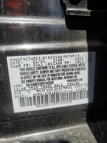 2021 Nissan Sentra Sv VIN: 3N1AB8CV2MY240508 Lot: 56205414