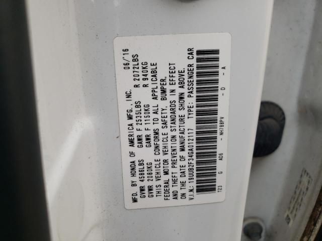 VIN 19UUB2F34GA012117 2016 ACURA TLX no.12